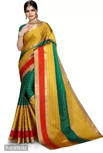 Stylish Multicoloured Art Silk Saree With Blouse Piece For Women-thumb0