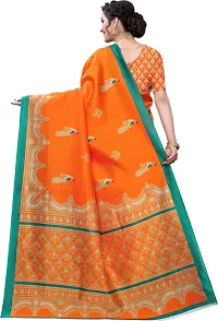 Stylish Orange Art Silk Saree With Blouse Piece For Women-thumb1