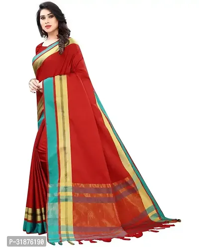 Stylish Red Art Silk Saree With Blouse Piece For Women-thumb3