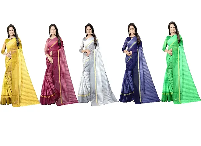 Best Selling Cotton Silk Saree with Blouse piece 