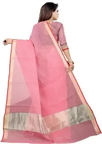 Stylish Art Silk Pink Solid Saree with Blouse piece For Women-thumb2