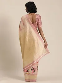 Stylish Peach Cotton Silk Saree With Blouse Piece For Women-thumb2