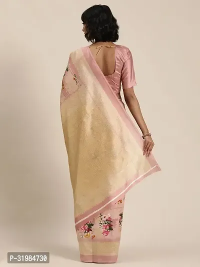 Stylish Peach Cotton Silk Saree With Blouse Piece For Women-thumb3