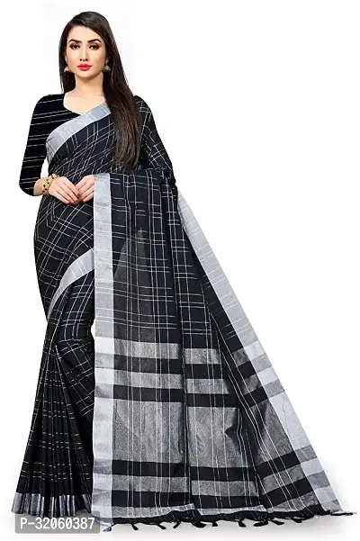 Stylish Art Silk Black Printed Saree with Blouse piece For Women