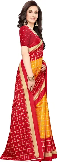 Stylish Multicoloured Art Silk Saree With Blouse Piece For Women-thumb3