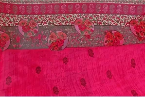 Stylish Pink Georgette Saree With Blouse Piece For Women-thumb2