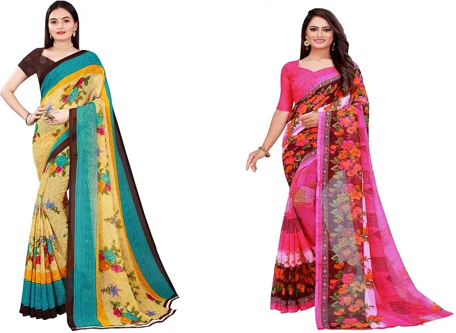 Trending Georgette Saree with Blouse piece 