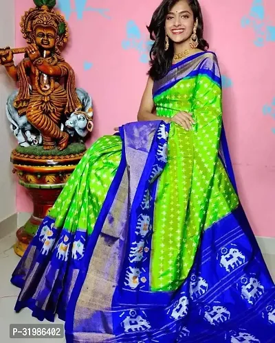 Stylish Green Art Silk Saree With Blouse Piece For Women-thumb0