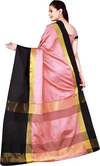 Stylish Peach Cotton Silk Saree With Blouse Piece For Women-thumb3