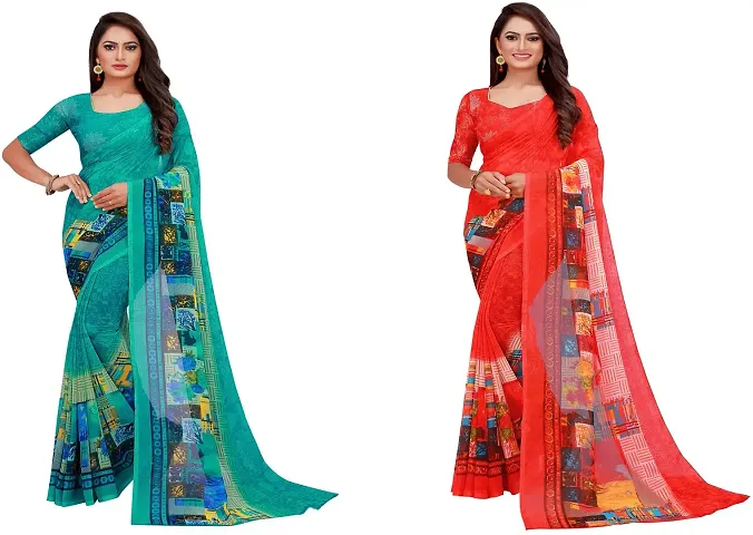 Best Selling Georgette Saree with Blouse piece 