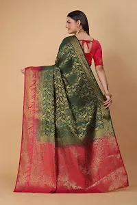 Beautiful Art Silk Jacquard Women Saree with Running Blouse-thumb2