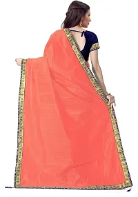 Stylish Peach Cotton Silk Saree With Blouse Piece For Women-thumb1