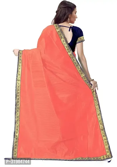 Stylish Peach Cotton Silk Saree With Blouse Piece For Women-thumb2