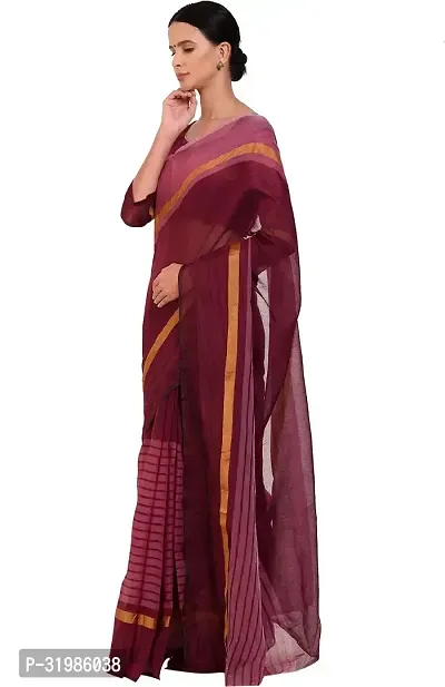 Stylish Multicoloured Cotton Silk Saree With Blouse Piece For Women-thumb3