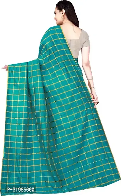 Stylish Green Cotton Silk Saree With Blouse Piece For Women-thumb3