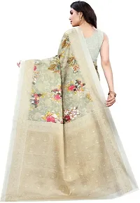 Stylish Off White Cotton Silk Saree With Blouse Piece For Women-thumb3