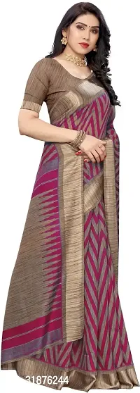 Stylish Multicoloured Cotton Silk Saree With Blouse Piece For Women-thumb4