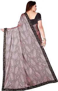 Stylish Grey Lycra Saree With Blouse Piece For Women-thumb2