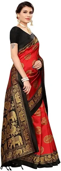 Stylish Red Art Silk Saree With Blouse Piece For Women-thumb2