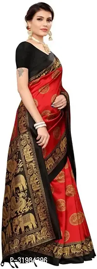 Stylish Red Art Silk Saree With Blouse Piece For Women-thumb3