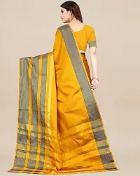 Stylish Art Silk Yellow Self Pattern Saree with Blouse piece For Women-thumb1