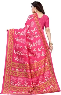 Stylish Pink Cotton Silk Saree With Blouse Piece For Women-thumb3