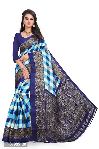 Stylish Multicoloured Art Silk Saree With Blouse Piece For Women-thumb0