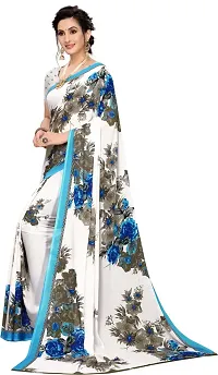 Stylish White Art Silk Saree With Blouse Piece For Women-thumb1