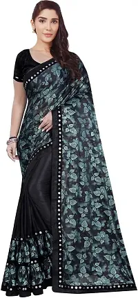 Stylish Blend Floral Saree With Blouse Piece For Women