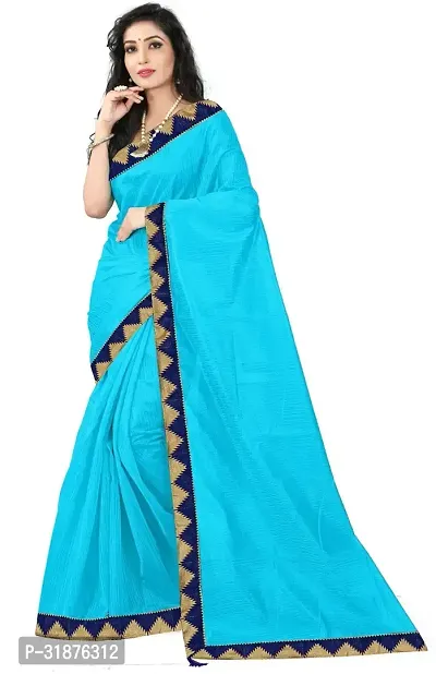 Stylish Blue Art Silk Saree With Blouse Piece For Women-thumb0