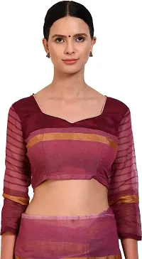 Stylish Multicoloured Cotton Silk Saree With Blouse Piece For Women-thumb3