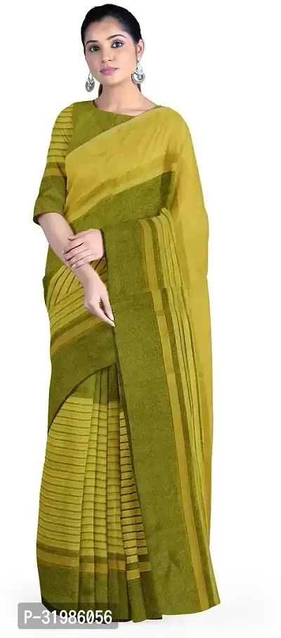 Stylish Multicoloured Cotton Silk Saree With Blouse Piece For Women-thumb0