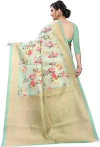 Stylish Art Silk Green Printed Saree with Blouse piece For Women-thumb1