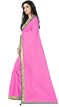 Stylish Pink Cotton Silk Saree With Blouse Piece For Women-thumb2