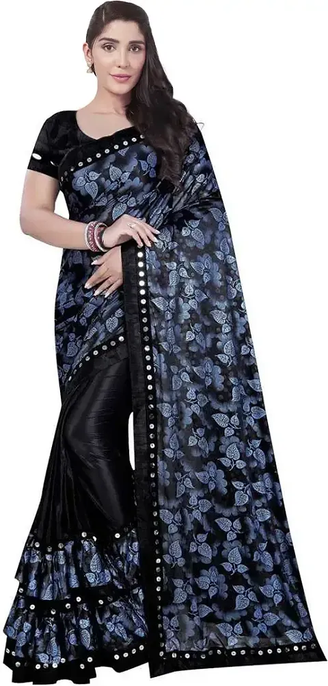 Must Have Lycra Saree with Blouse piece 