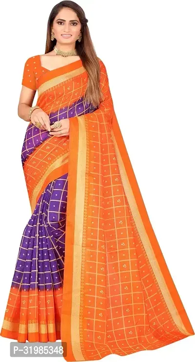 Stylish Multicoloured Art Silk Saree With Blouse Piece For Women-thumb0