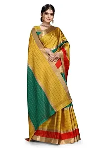 Stylish Art Silk Multicoloured Checked Saree with Blouse piece For Women-thumb1