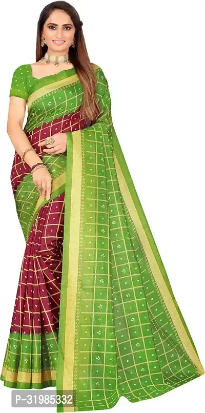 Stylish Maroon Art Silk Saree With Blouse Piece For Women-thumb0