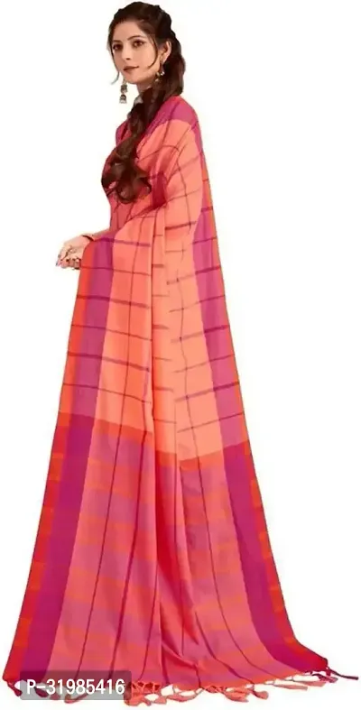 Stylish Multicoloured Cotton Silk Saree With Blouse Piece For Women-thumb4