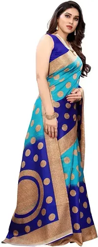 Stylish Art Silk Blue Woven Design Saree with Blouse piece For Women-thumb2