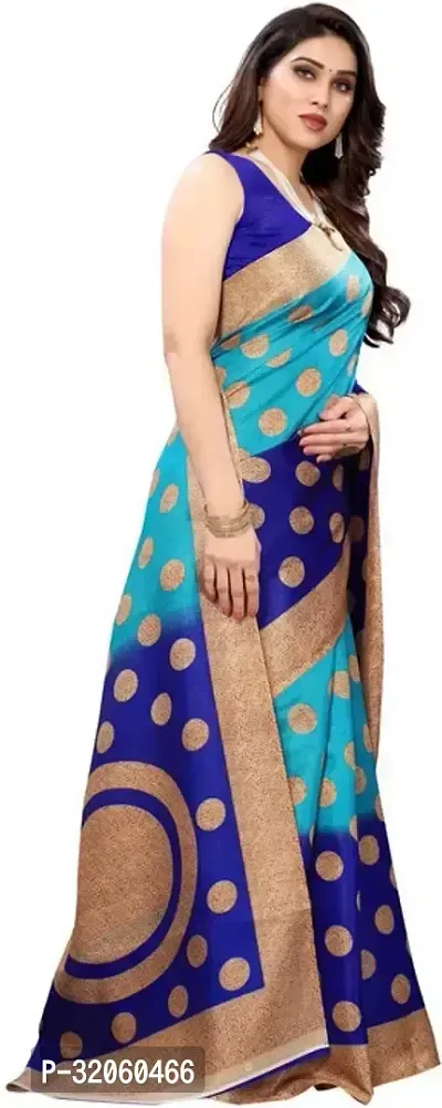 Stylish Art Silk Blue Woven Design Saree with Blouse piece For Women-thumb3