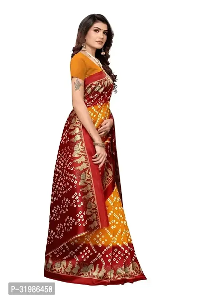 Stylish Maroon Art Silk Saree With Blouse Piece For Women-thumb3