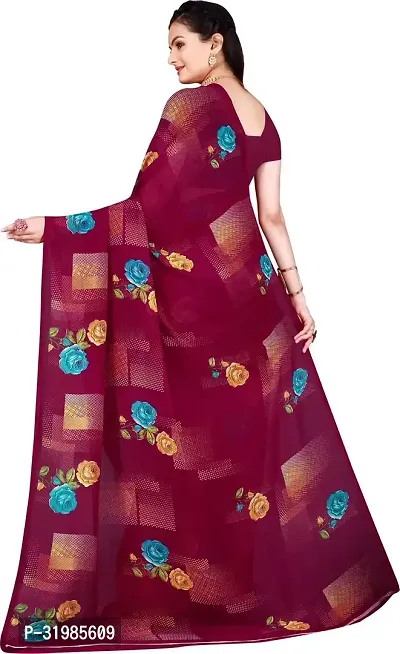 Stylish Multicoloured Georgette Saree With Blouse Piece For Women Pack Of 2-thumb4