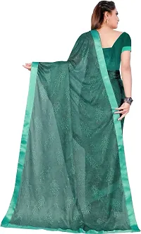 Stylish Green Lycra Saree With Blouse Piece For Women-thumb2