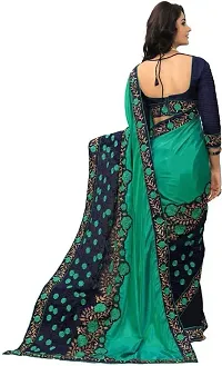 Stylish Green Cotton Silk Saree With Blouse Piece For Women-thumb1