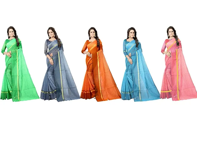 Hot Selling Cotton Silk Saree with Blouse piece 