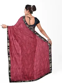 Stylish Purple Lycra Saree With Blouse Piece For Women-thumb1