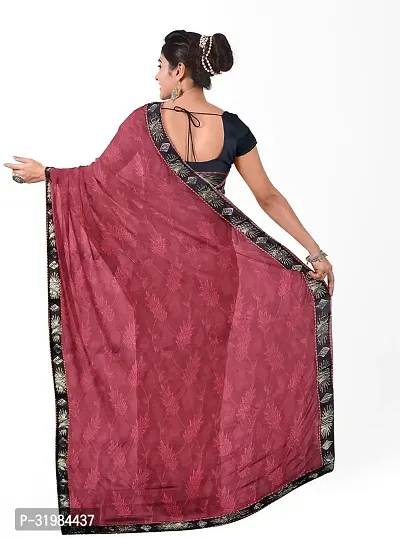 Stylish Purple Lycra Saree With Blouse Piece For Women-thumb2