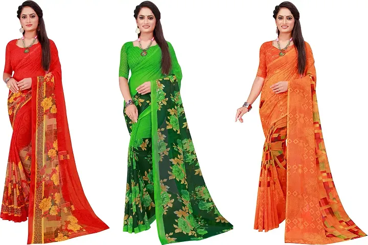 Best Selling Georgette Saree with Blouse piece 