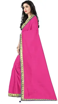 Stylish Pink Cotton Silk Saree With Blouse Piece For Women-thumb2